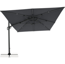 Rechthoekige parasol met zijmast en voet