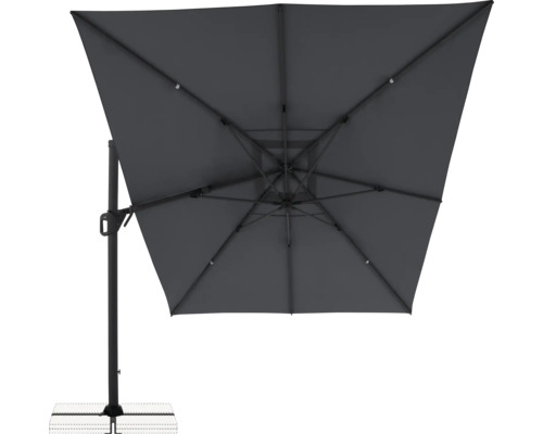 Vierkante zweefparasol met voet