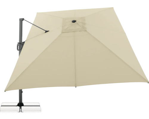 Vrijhangende parasol met voet voor buiten