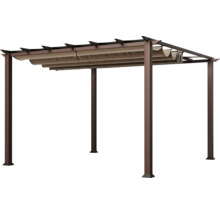 Pergola met intrekbare zonwering voor de tuin