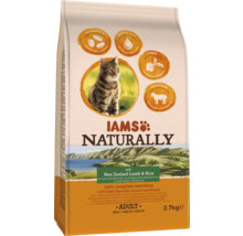 Iams Naturally droogvoer met Nieuw-Zeelands lam en rijst voor volwassen katten, 2,7 kilogram
