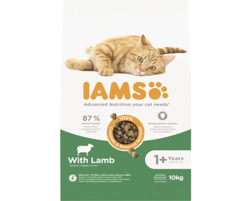 Iams kattenvoer met lam voor volwassen katten