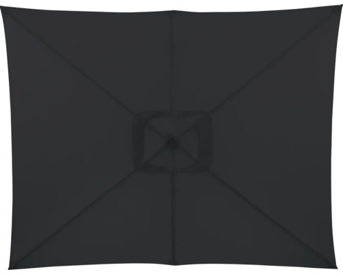 Bovenaanzicht van een vierkante parasol