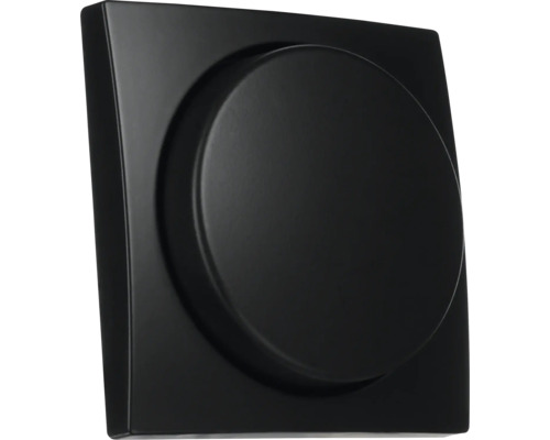 ION INDUSTRIES E1 Centraalplaat voor dimmer met draaiknop zwart mat Zwarte vierkante inbouwspot voor wand met ronde uitsparing