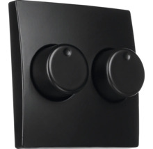 Zwarte dubbele draaiknopdimmer voor elektronische lichtregeling