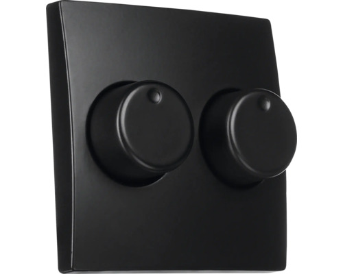 Zwarte dubbele draaiknopdimmer voor elektronische lichtregeling