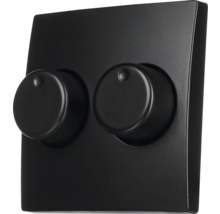 Zwarte dubbele draaiknopdimmer voor lichtregeling