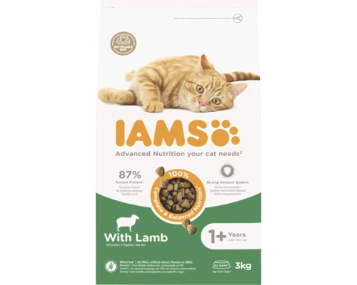 Iams kattenvoer met lam voor katten vanaf één jaar, 3 kilogram