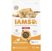 IAMS Indoor kattenvoer met verse kip voor binnenkatten, 3 kilogram