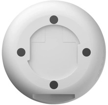 Onderkant van een ronde beveiligingscamera met montagevoorziening