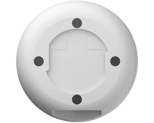 Onderkant van een ronde beveiligingscamera met montagevoorziening