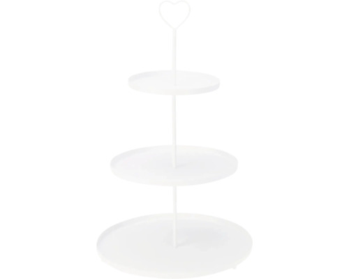 Etagère wit Ø 30 cm H 48 cm Etagère met drie niveaus