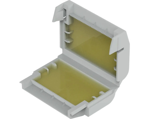 Binnenaanzicht van een lege kabelgoot van kunststof