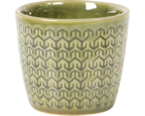 Decoratieve bloempot van keramiek met geometrisch patroon