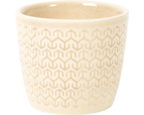 Keramische bloempot met geometrisch patroon