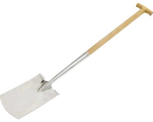 Rhizo-spade met houten steel en blad