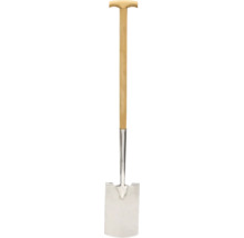 Spaten met houten handvat en stalen blad