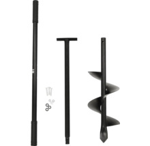 Grondboor met handvat, boorkop en bevestigingsmateriaal