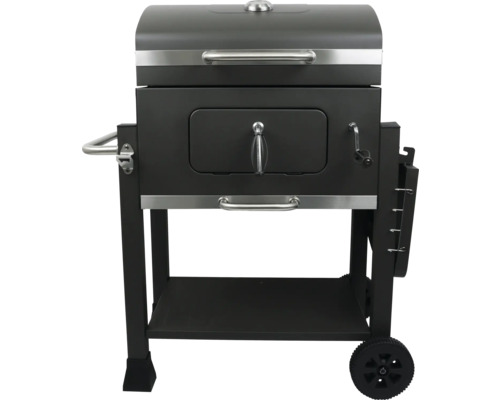 Houtskoolbarbecue met deksel, deur en opbergruimte