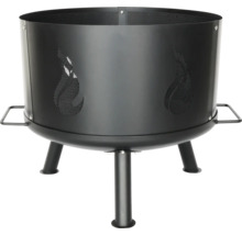 Metalen vuurkorf met vlammotief