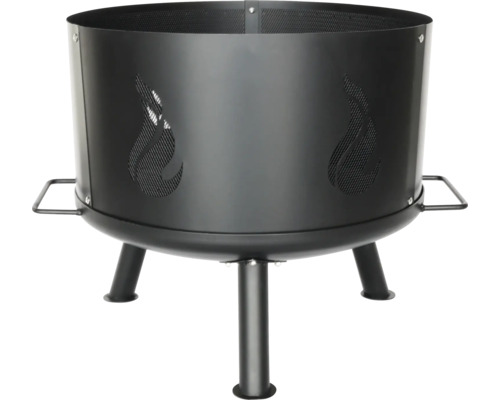 Metalen vuurkorf met vlammotief