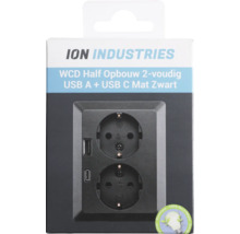 ION Industries dubbel stopcontact voor opbouwmontage met USB A en USB C