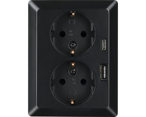 Dubbel stopcontact met USB-aansluitingen voor gebruik binnenshuis