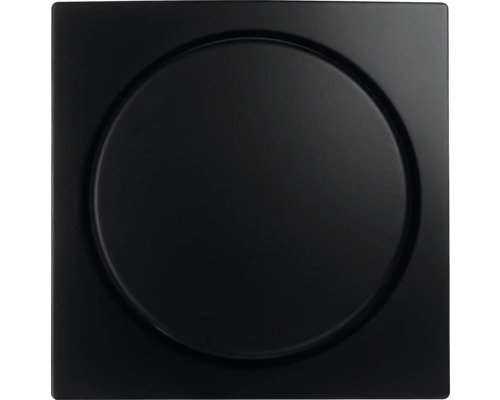 ION INDUSTRIES V1/J1 Centraalplaat voor dimmer met draaiknop zwart mat Vierkant inspectieluik met ronde uitsparing