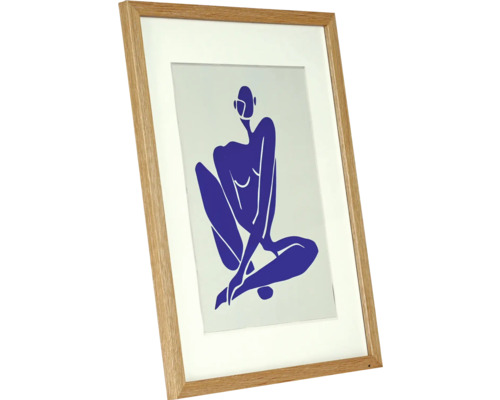 Ingelijste poster met abstracte weergave van een zittend persoon