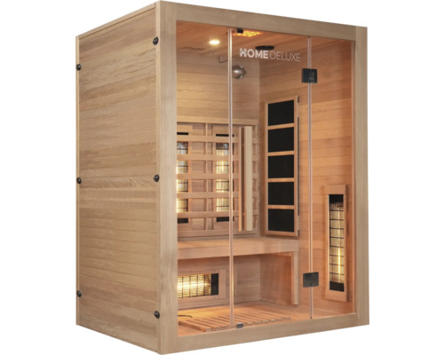Houten infraroodsauna met glazen deur
