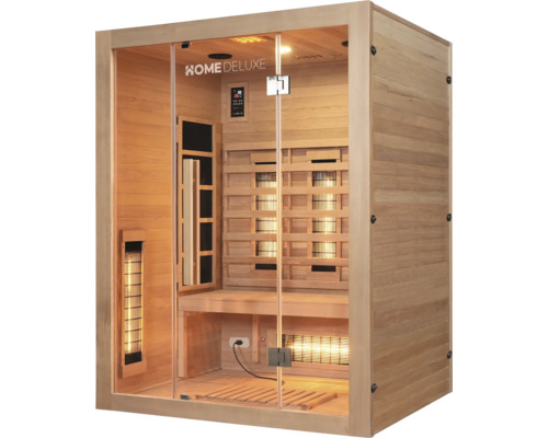 Houten infraroodsauna met glazen deur