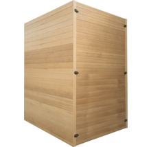 Houten sauna cabine met horizontale panelen