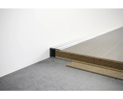 Vloerprofielinstallatie met onderconstructie en contactgeluidsisolatie