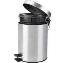 Roestvrijstalen pedaalemmer met open deksel