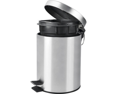 Roestvrijstalen pedaalemmer met open deksel