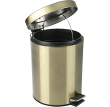Open goudkleurige afvalemmer met pedaal voor binnenshuis