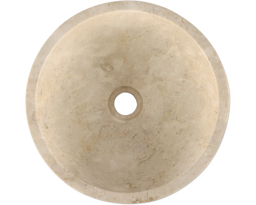 Ronde waskom van steen met afvoer