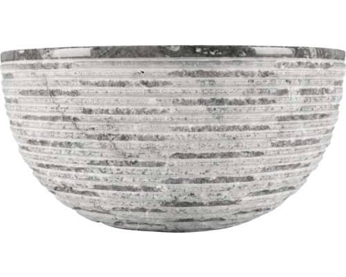 Decoratieve plantenschaal van steen met gegroefde textuur