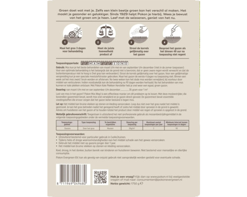 Instructies voor het gebruik van Pokon Mos Weg!