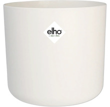 Witte bloempot met Elho logo
