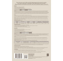 Instructies voor Pokon gazonmest tegen mos en onkruid, met informatie over de toepassingsperiode, gebruik en dosering.