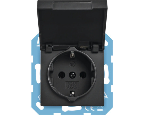 Contactdoos met beschermingscontact en klapdeksel