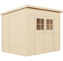 Houten tuinhuis met dubbele deur en raam