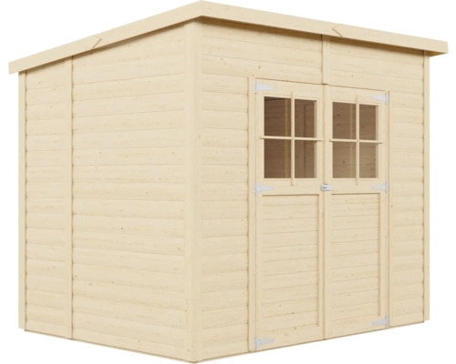 Houten tuinhuis met dubbele deur en raam