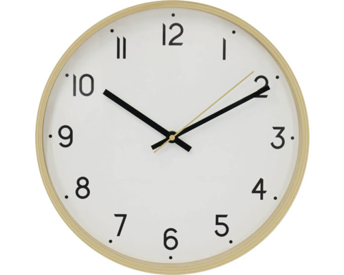 Wandklok met ronde lijst en wijzerplaat