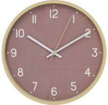 Ronde wandklok met wijzerplaat en houten frame