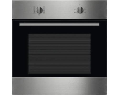 Roestvrijstalen inbouwoven met temperatuurregelaar en functiekeuzeschakelaar