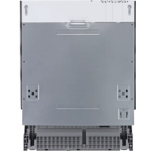 Achterkant van een vaatwasser, met details over installatie en aansluiting.