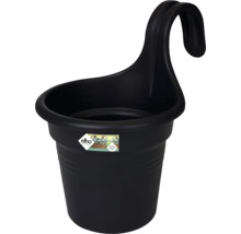 Zwarte kunststof hangpot met haak voor bevestiging