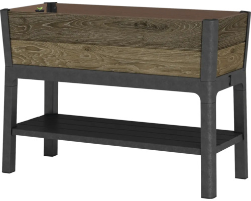 Verhoogde tuinbak met opbergruimte voor de tuin